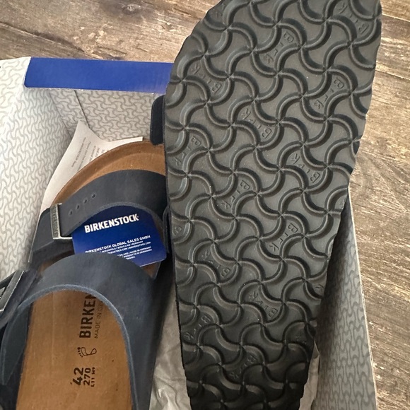 NEW! Birkenstock Men's Navy Arizona Sandals - Picture 3 of 5